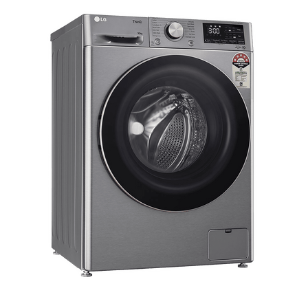 LG 10 kg 5 Star Fully Automatic Front Load Washing Machine (FHP1410Z7P.APSQEIL, Smart Diagnosis, Platinum Silver)