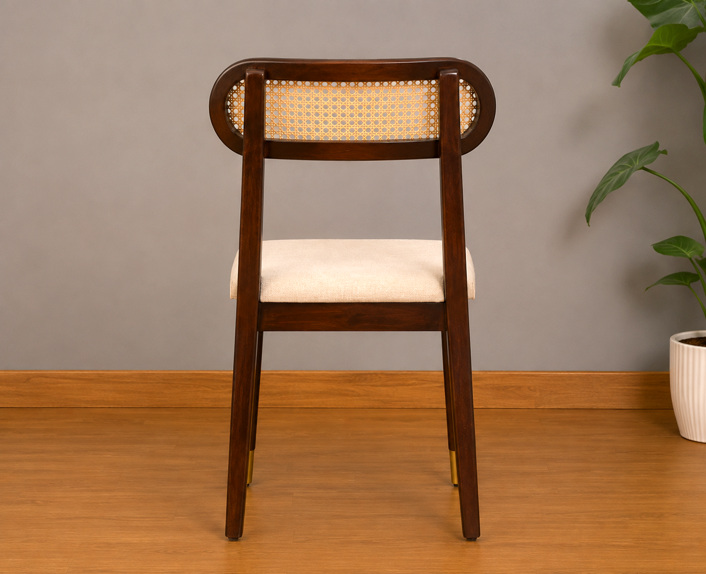 Ashton Solid Wood Rattan Cane Chair Set Of 2