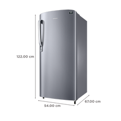 SAMSUNG Stylish Grande 183 Litres 2 Star Direct Cool Single Door Refrigerator with Stabilizer Free Operation (RR20C2412GS/NL, Grey Silver)