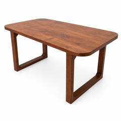 Elegant Solid Wood Dining Table with Soft Rounded Corners