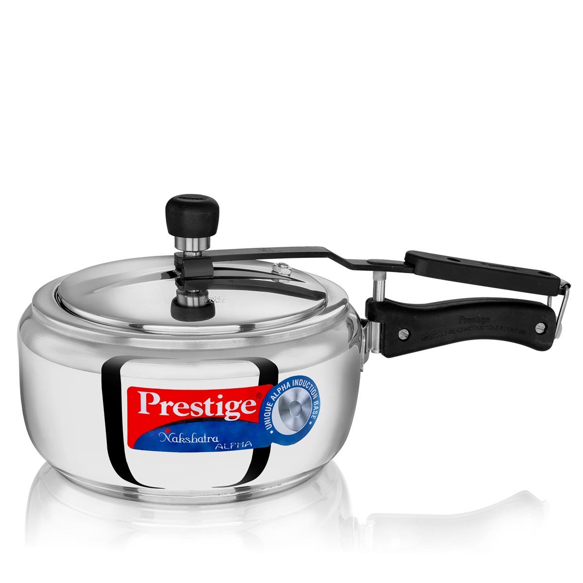 Prestige Nakshatra Alpha Stainless Steel Gas and Induction Compatible Pressure Cooker, 3.5 L (Silver), Prestige Omega Deluxe Granite Non-stick Round Base Omni Tawa, 25 cm (Black)