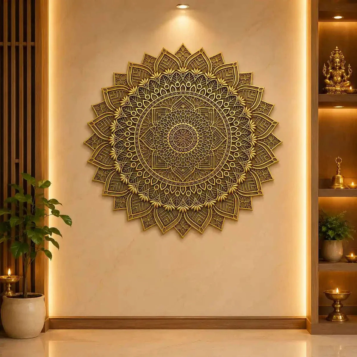 Brass Handcrafted Mandala Wall Hanging Decor