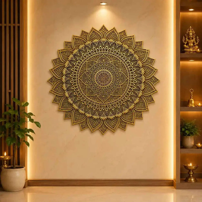 Brass Handcrafted Mandala Wall Hanging Decor