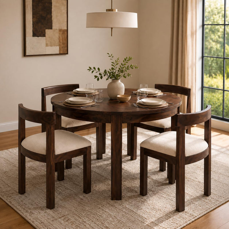 Velmora Solid Sheesham Wood Dining Table Set