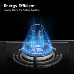 Prestige Premia 90 cm BLDC Chimney, 1400 m³/hr Suction, 10 Speeds, Gesture & Touch Control, Auto Clean, Filterless + Prestige Svachh Efficia Hob 03 AI, Glass Top, 3 Brass Burners + Installation Kit