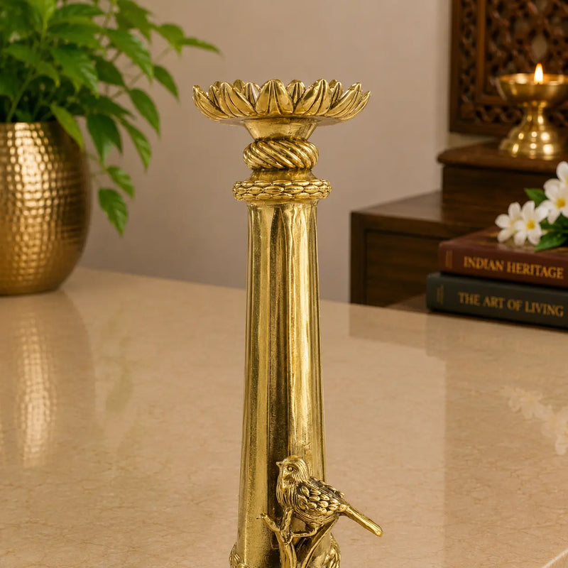 Brass Lightweight Candle Stand Holder (8.5 Inch)