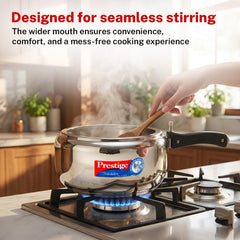 Prestige Nakshatra Alpha Stainless Steel Gas and Induction Compatible Pressure Cooker, 3.5 L (Silver), Prestige Omega Deluxe Granite Non-stick Round Base Omni Tawa, 25 cm (Black)