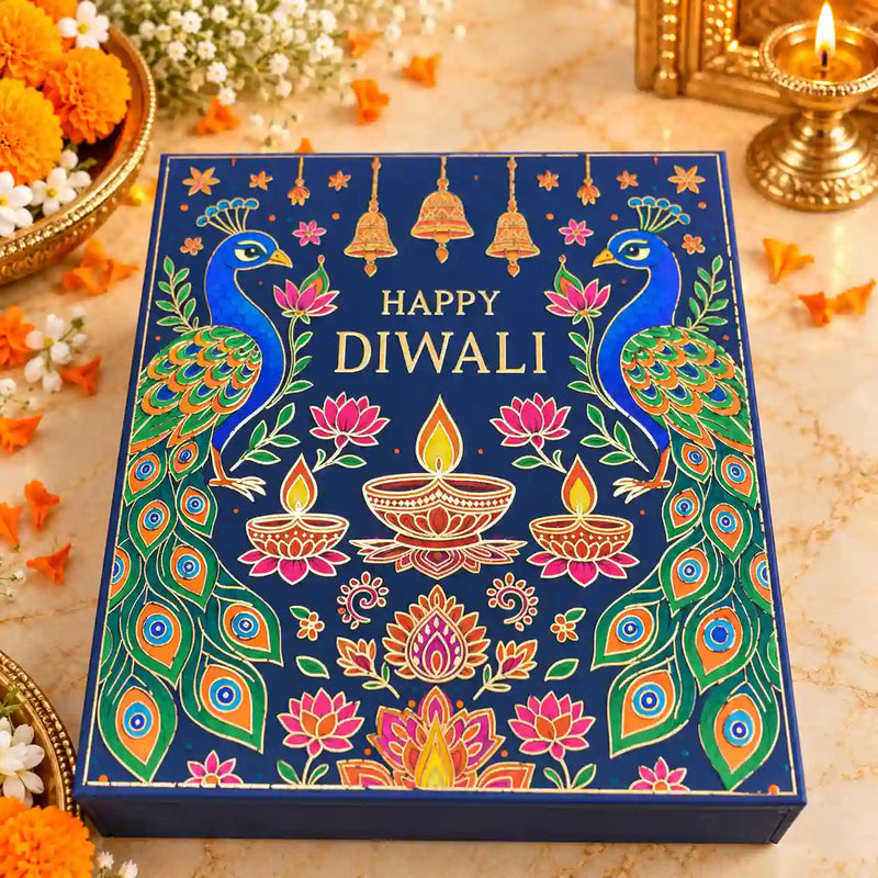Brass Diwali Gift Hamper with Lotus Plate, Handbell and Pooja Asana