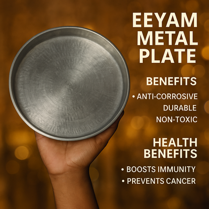 Eeyam (Tin) Plate – Traditional Pure Tin Thattu | 8–12 Inch | Velanstore