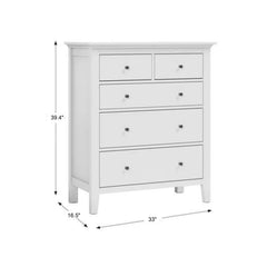 Wynmist Solid Wood 5 Drawer Chest