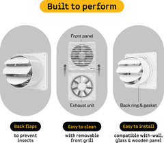 Efficio Orb(6 Inches)|6.8W|Low Noise|Easy to Clean|Installation-Round Cut(153mm) with 2 Year Warranty BLDC Motor 150 mm Exhaust Fan