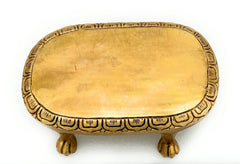 Brass Handcrafted Pooja Chowki, Traditional Peetha Sinhasan for Idols, Mandir & Kalash Stand, Gold, 2.5 Inch, 1 Piece