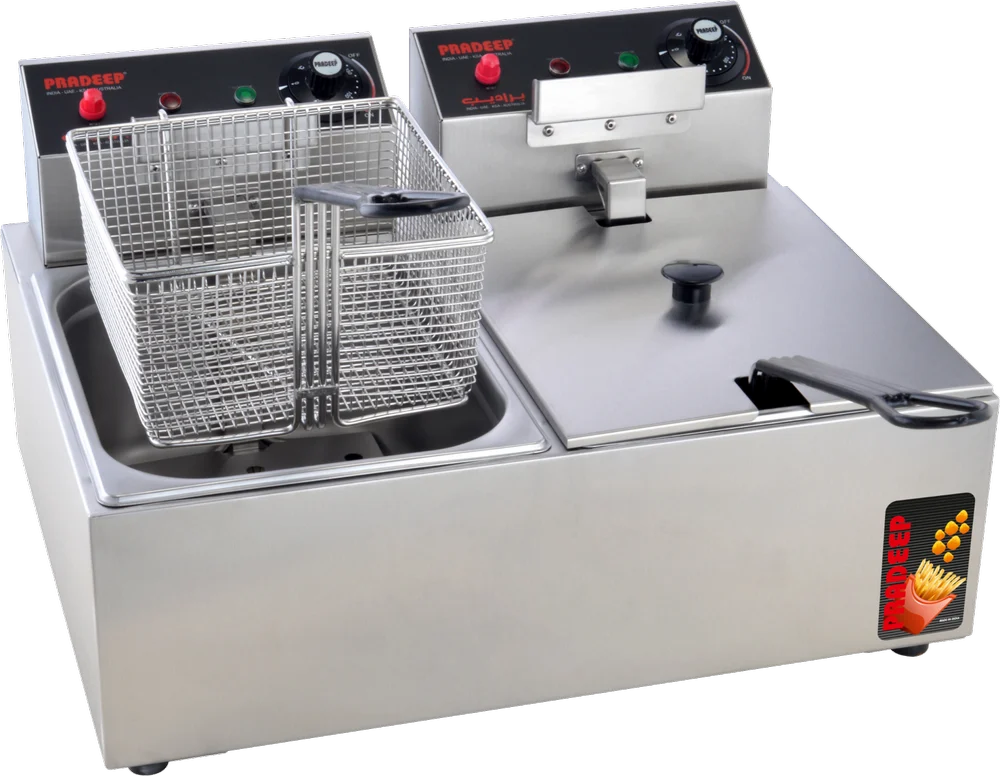 Pradeep Electric Deep Fryer – Double Pan (2 × 5 L / 2 × 8 L / 2 × 11 L)