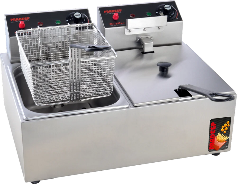 Pradeep Electric Deep Fryer – Double Pan (2 × 5 L / 2 × 8 L / 2 × 11 L)