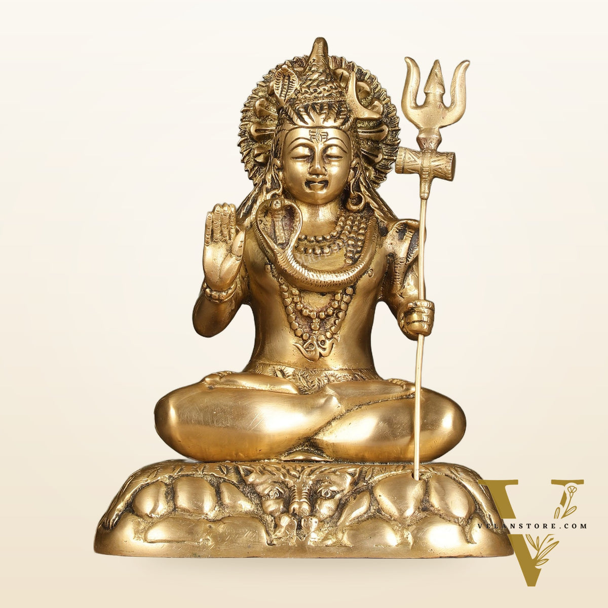 Elegant 10.5-Inch Brass Lord Shiva Idol