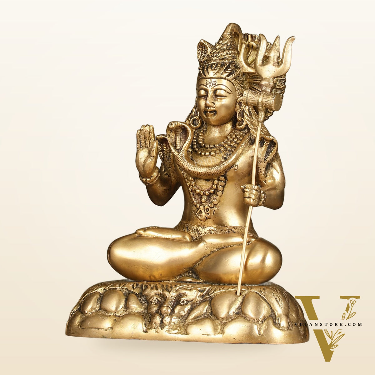 Elegant 10.5-Inch Brass Lord Shiva Idol