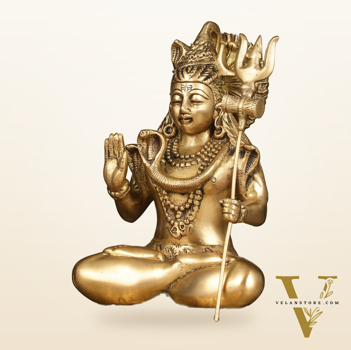 Elegant 10.5-Inch Brass Lord Shiva Idol