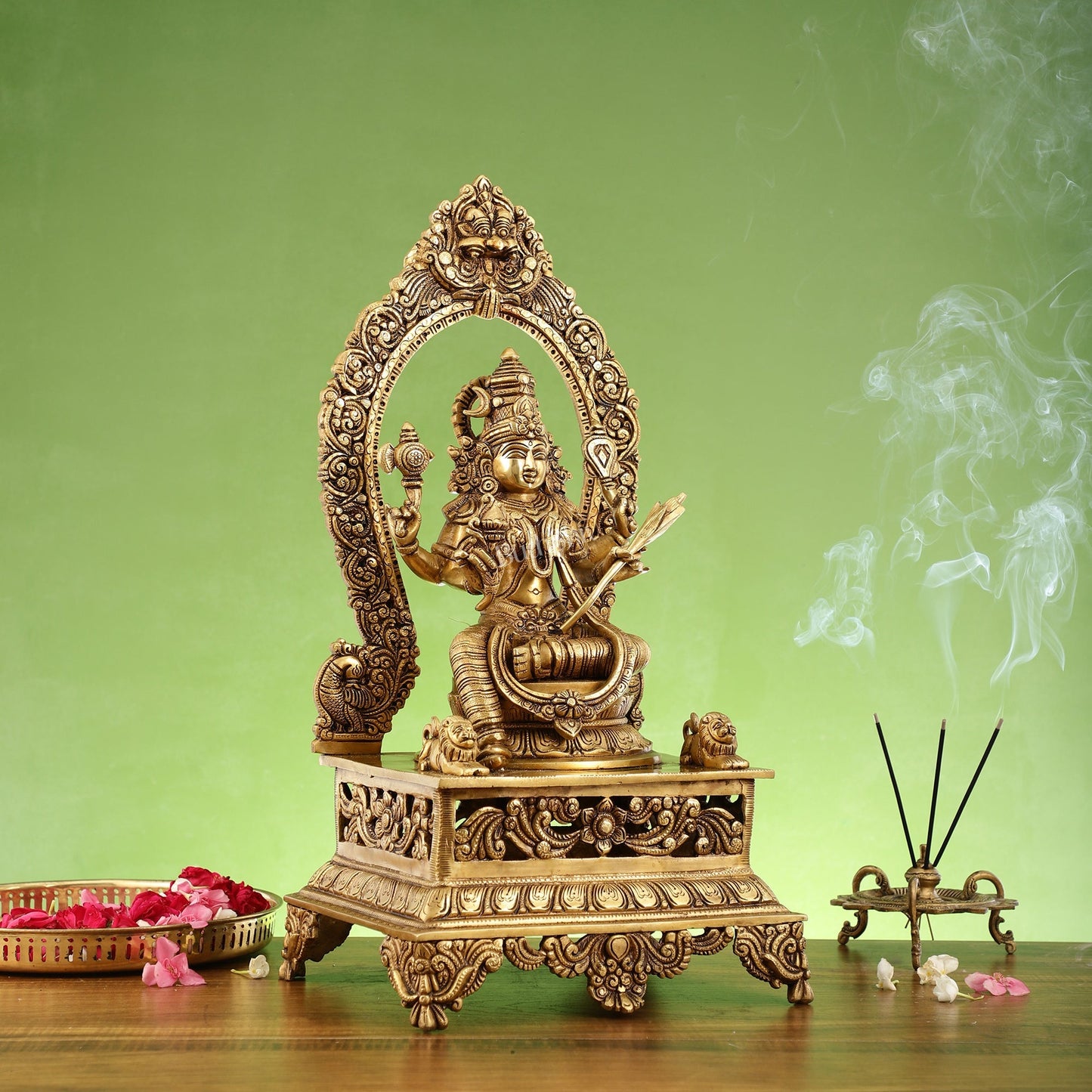 Elegant 20.5 Inch Brass Lalitha Devi Rajarajeshwari Kamakshmi Amman Idol