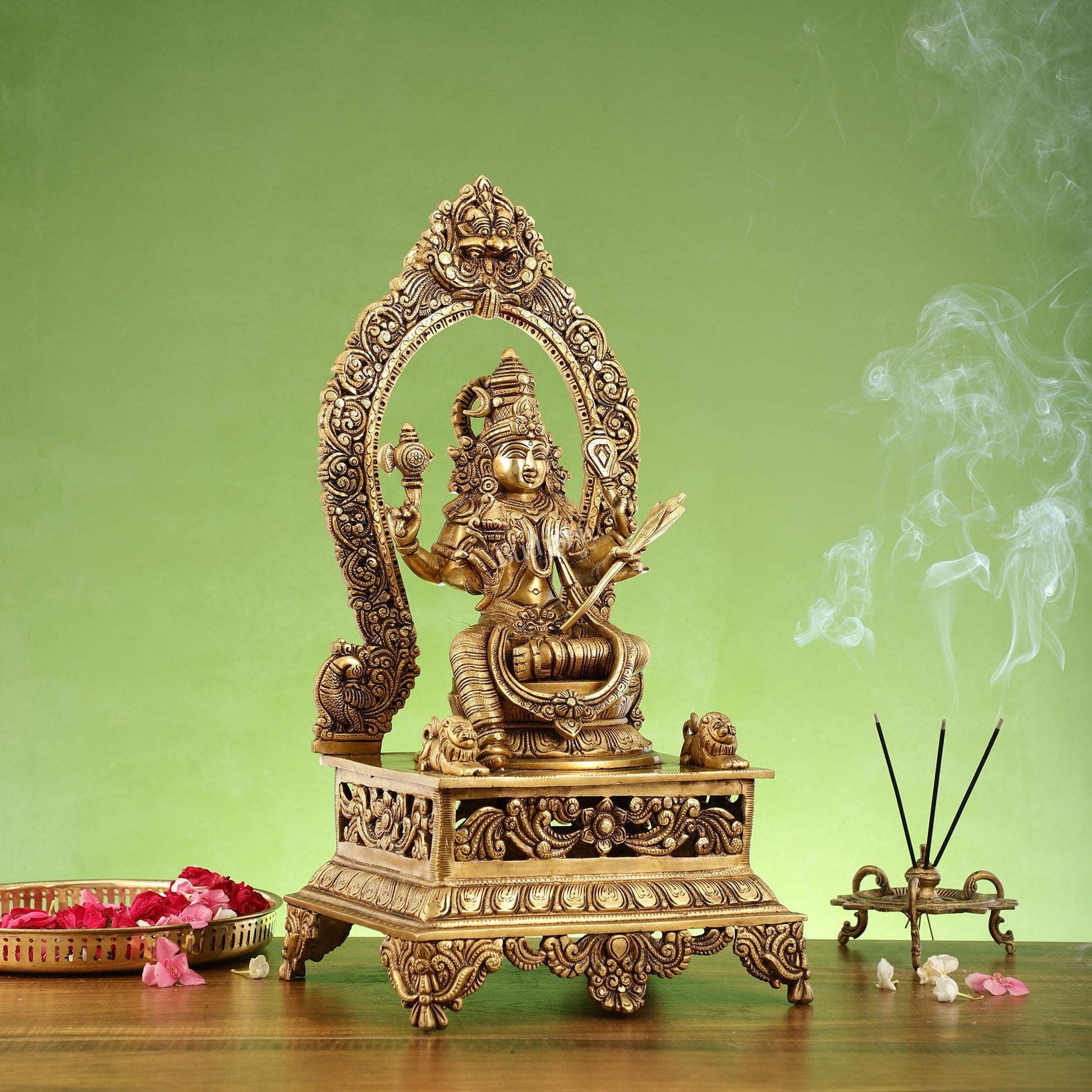 Elegant 20.5 Inch Brass Lalitha Devi Rajarajeshwari Kamakshmi Amman Idol