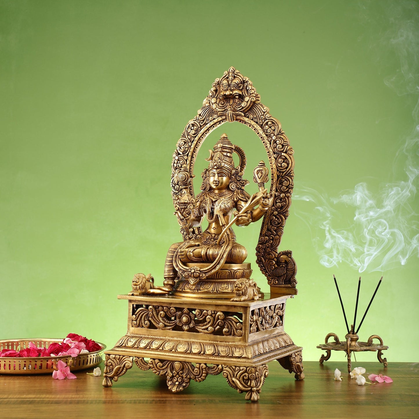 Elegant 20.5 Inch Brass Lalitha Devi Rajarajeshwari Kamakshmi Amman Idol