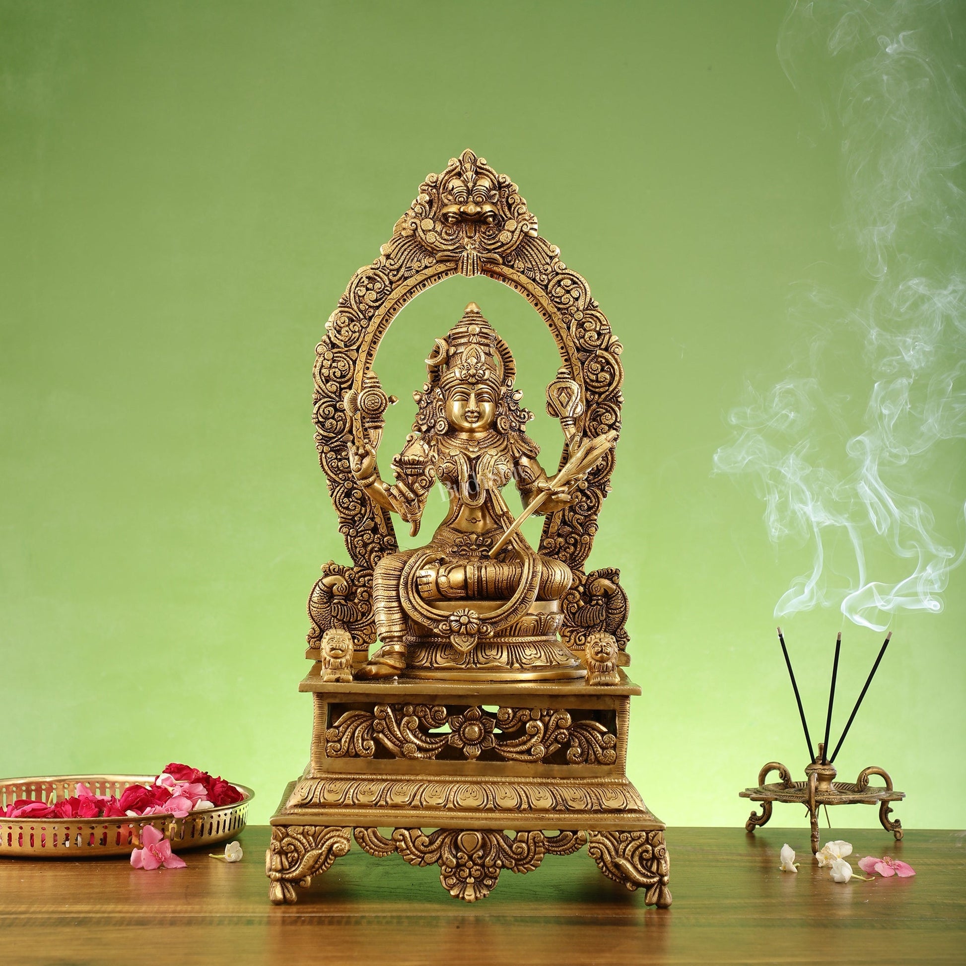 Elegant 20.5 Inch Brass Lalitha Devi Rajarajeshwari Kamakshmi Amman Idol