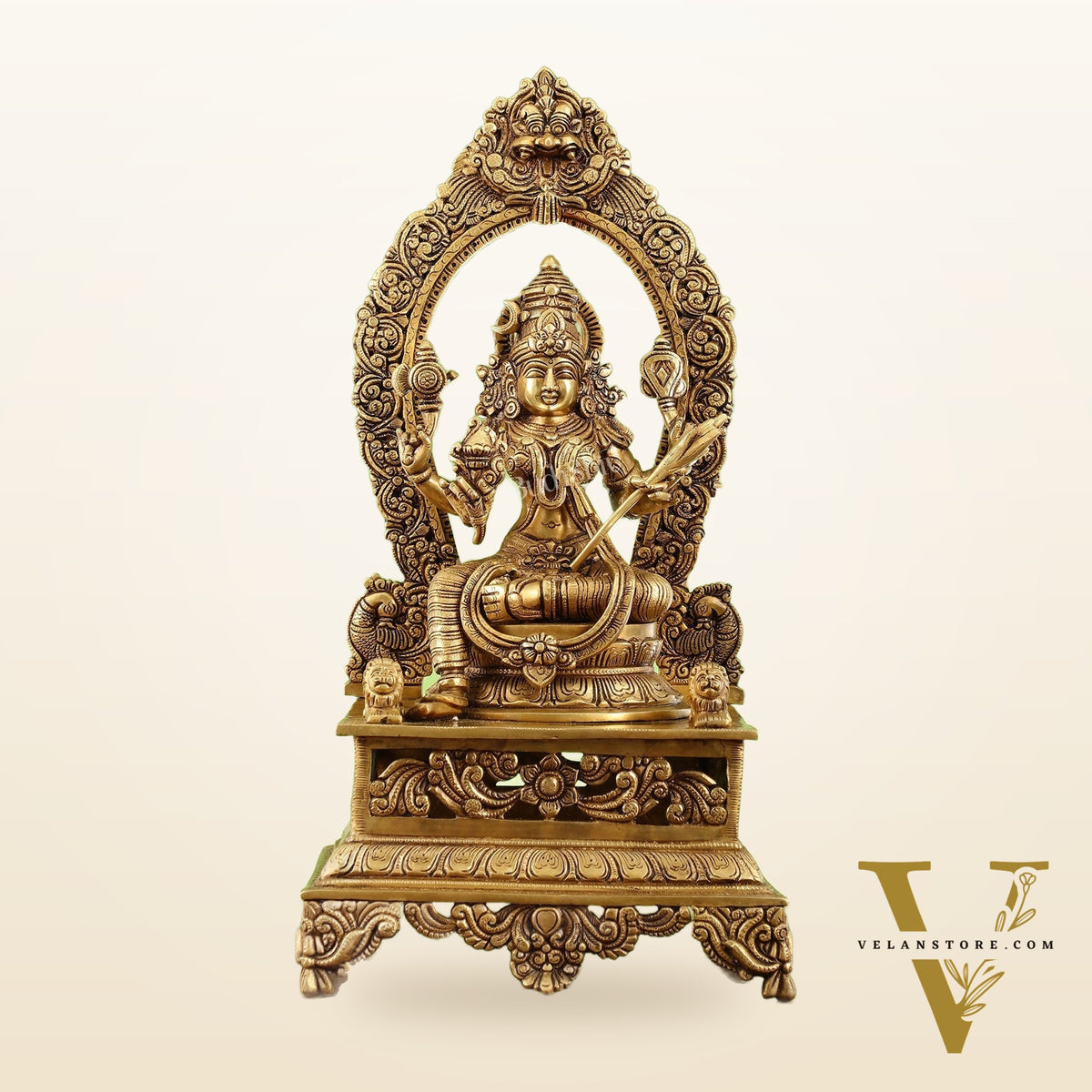 Elegant 20.5 Inch Brass Lalitha Devi Rajarajeshwari Kamakshmi Amman Idol