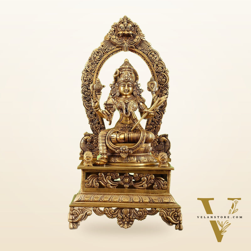 Elegant 20.5 Inch Brass Lalitha Devi Rajarajeshwari Kamakshmi Amman Idol