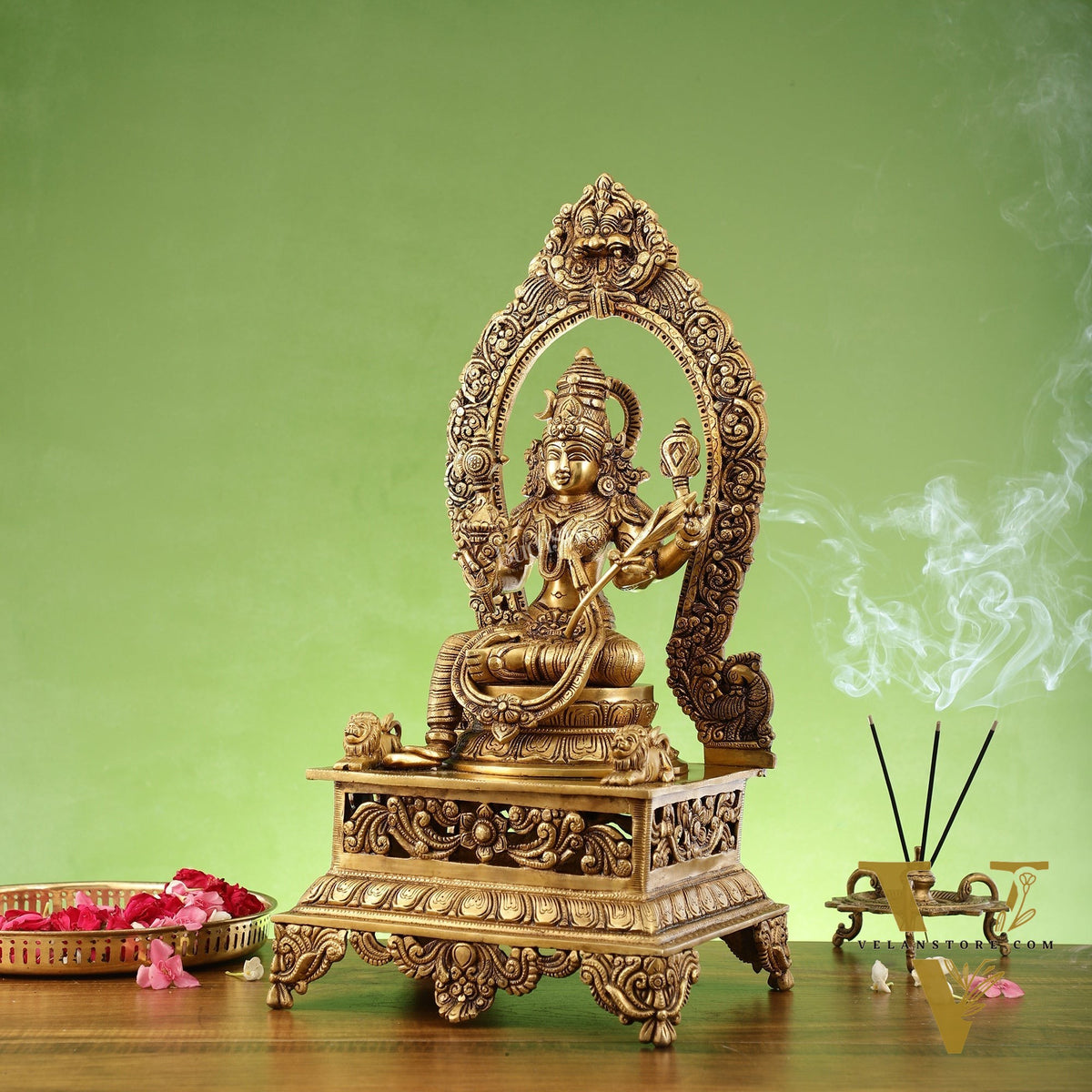 Elegant 20.5 Inch Brass Lalitha Devi Rajarajeshwari Kamakshmi Amman Idol