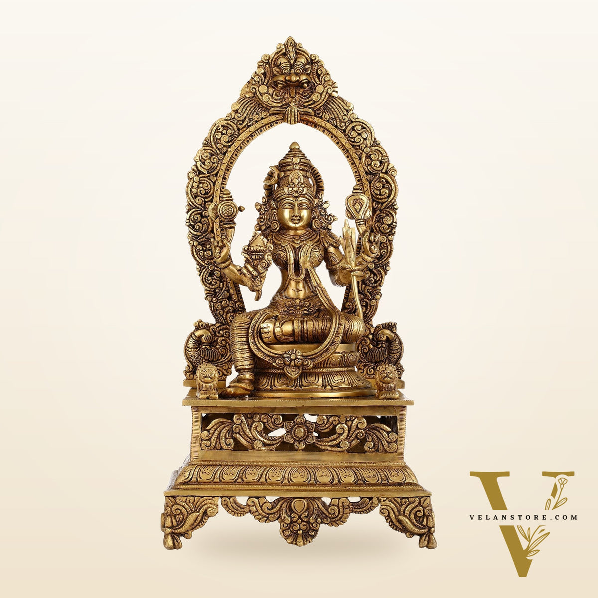 Elegant 20.5 Inch Brass Lalitha Devi Rajarajeshwari Kamakshmi Amman Idol
