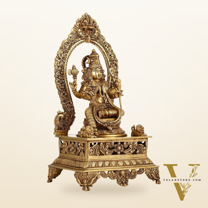 Elegant 20.5 Inch Brass Lalitha Devi Rajarajeshwari Kamakshmi Amman Idol