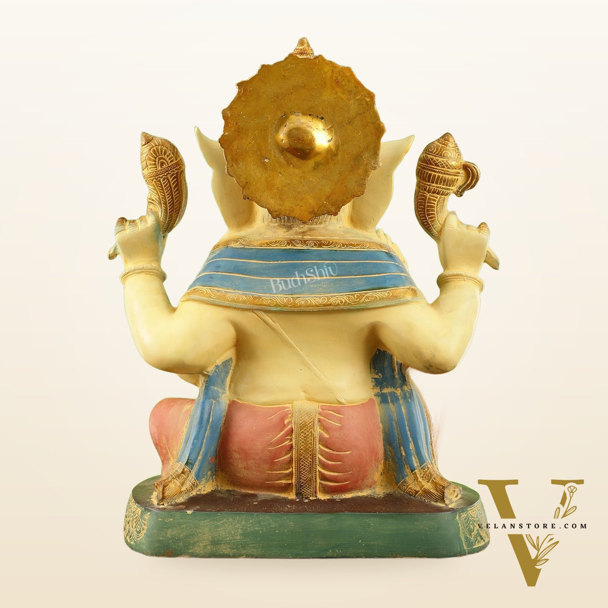 Elegant 21.5 Inch Ganesha Brass Statue with Meticulous Craftsmanship