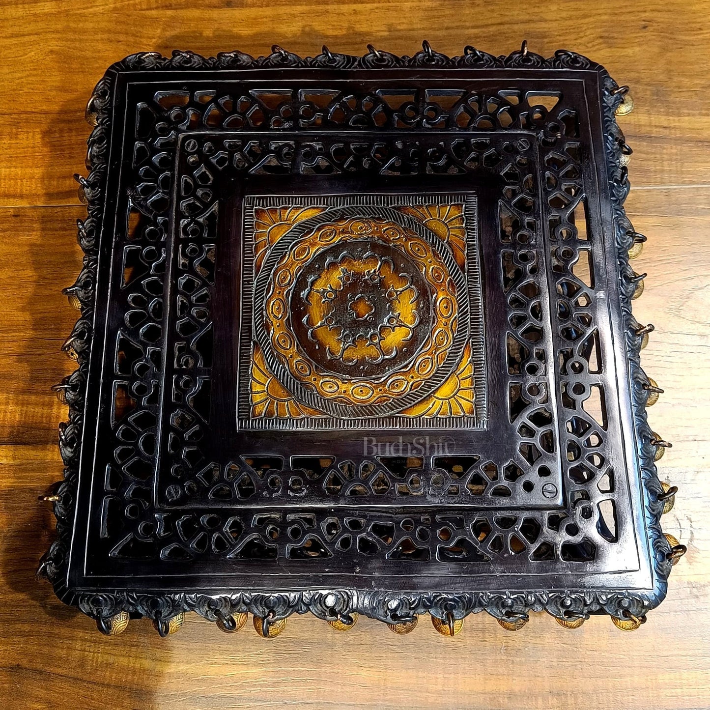 Elegant Aasan Pure Brass Square Pedestal or stool