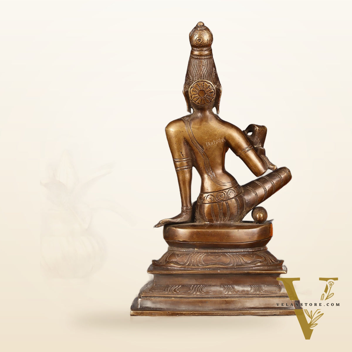 Elegant Bhoga Shakti Pure Brass Seated Parvati Idol – 9 Inch Height