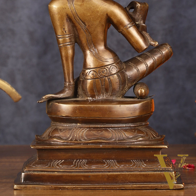 Elegant Bhoga Shakti Pure Brass Seated Parvati Idol – 9 Inch Height