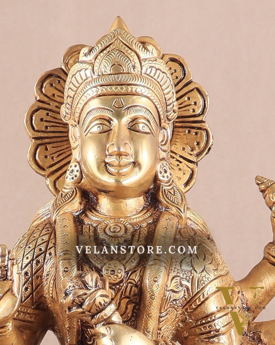 Elegant Brass Durga Mata sherawali ma Statue 12 Inch | Devi Durga Sculpture |  Budhshiv
