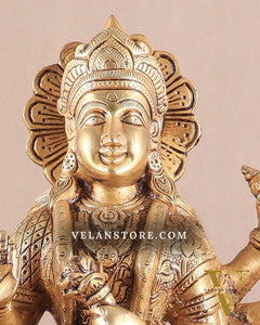 Elegant Brass Durga Mata sherawali ma Statue 12 Inch | Devi Durga Sculpture |  Budhshiv