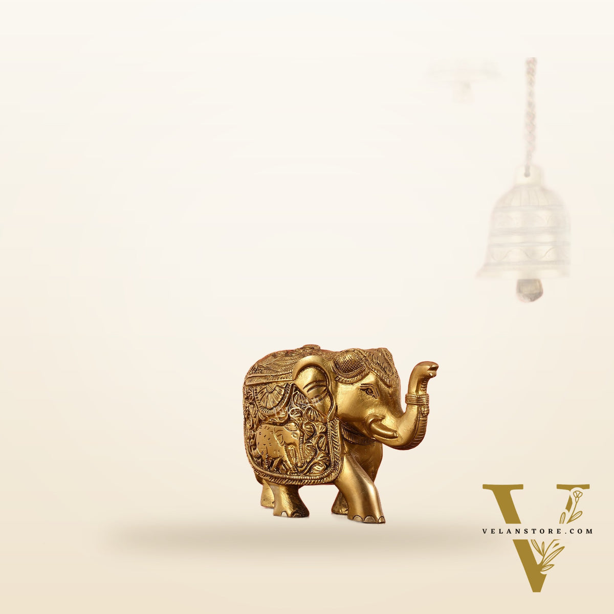 Elegant Brass Elephant statue - 7 inch