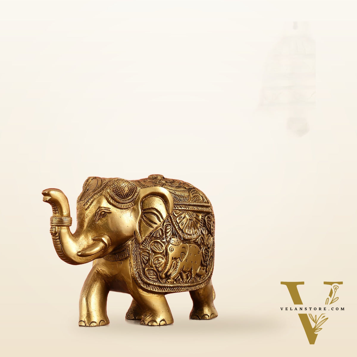 Elegant Brass Elephant statue - 7 inch