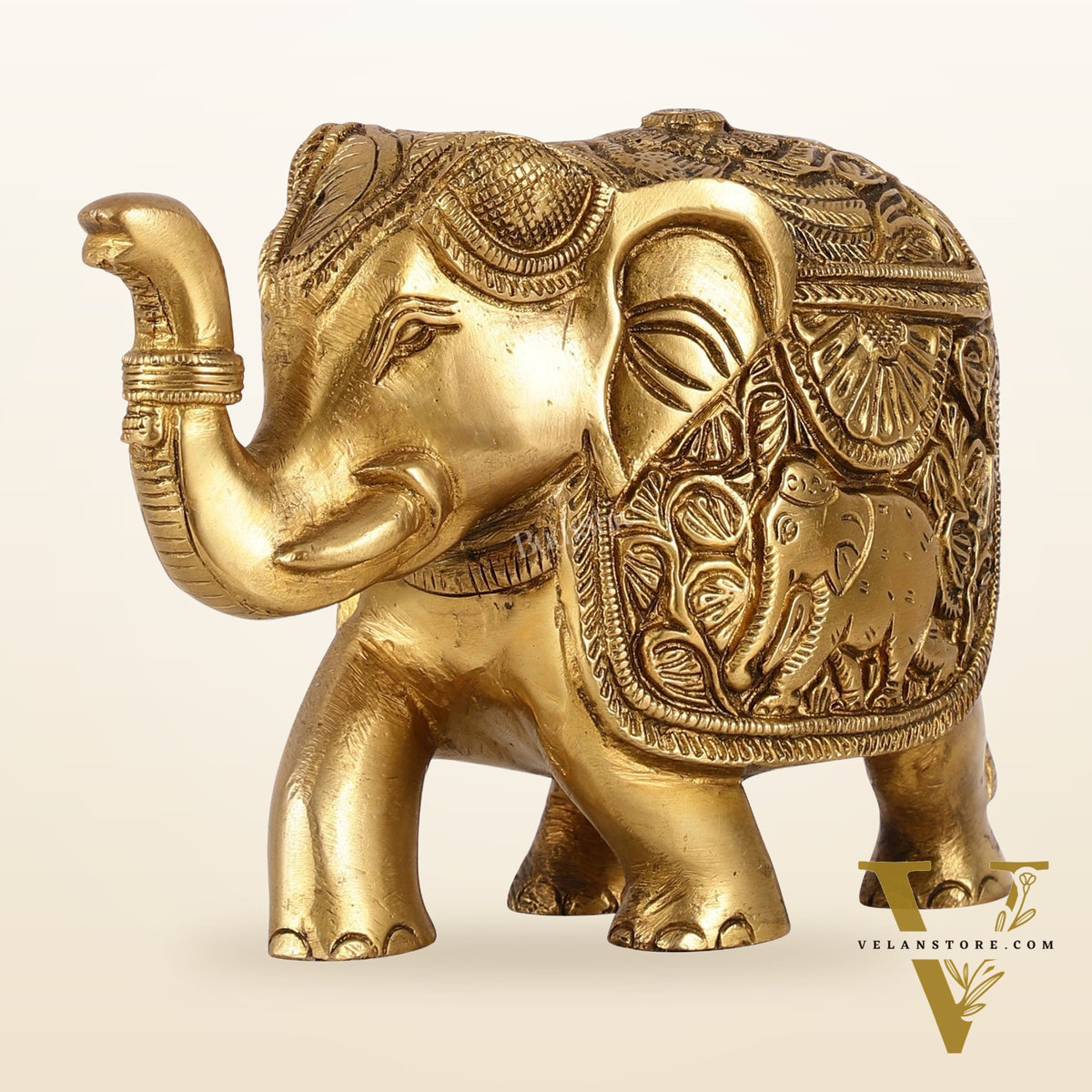 Elegant Brass Elephant statue - 7 inch