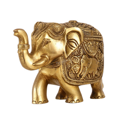 Elegant Brass Elephant statue - 7 inch
