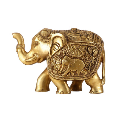 Elegant Brass Elephant statue - 7 inch