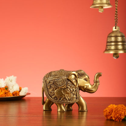 Elegant Brass Elephant statue - 7 inch
