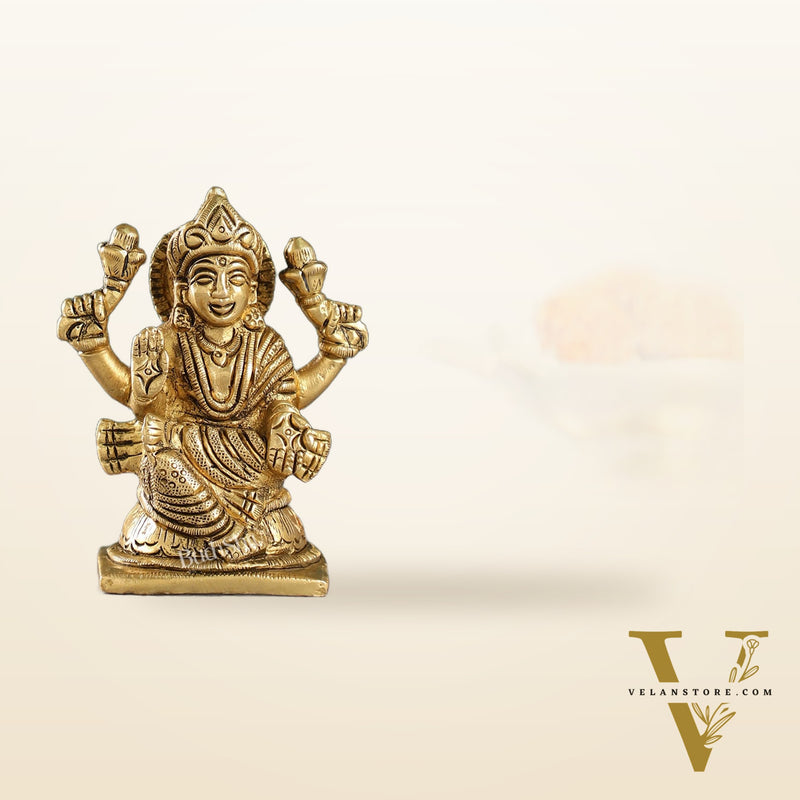 Elegant Brass Lakshmi Idol | Height 4 inch