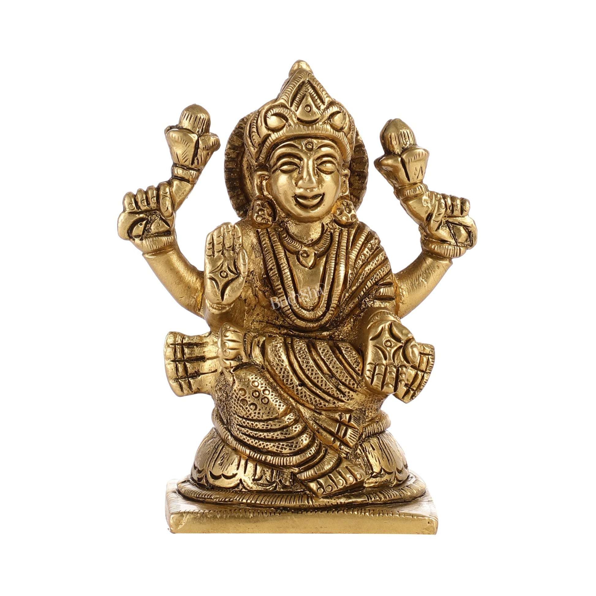 Elegant Brass Lakshmi Idol | Height 4 inch