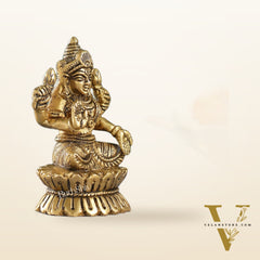 Elegant Brass Lakshmi Idol | Height 4.5 inch
