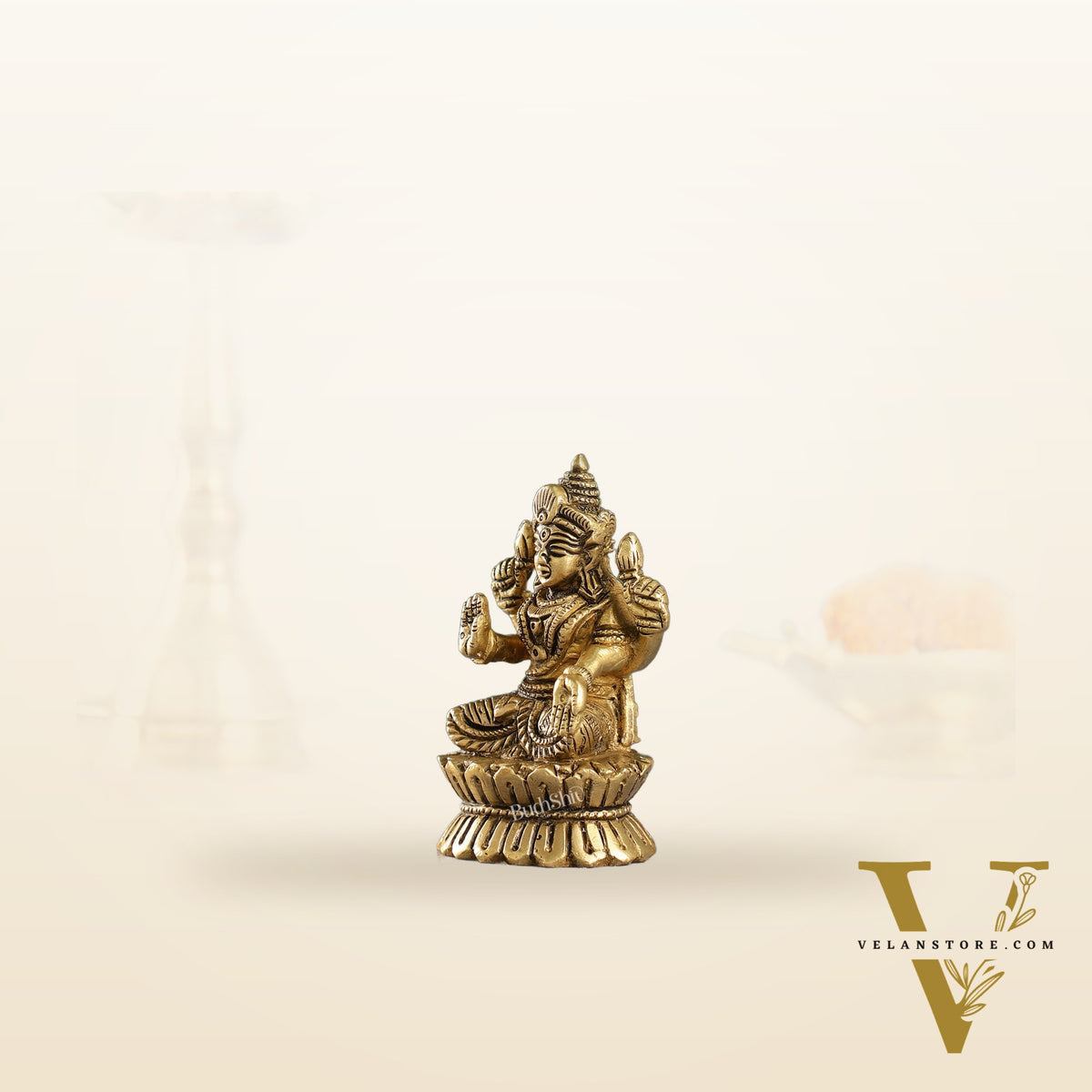 Elegant Brass Lakshmi Idol | Height 4.5 inch