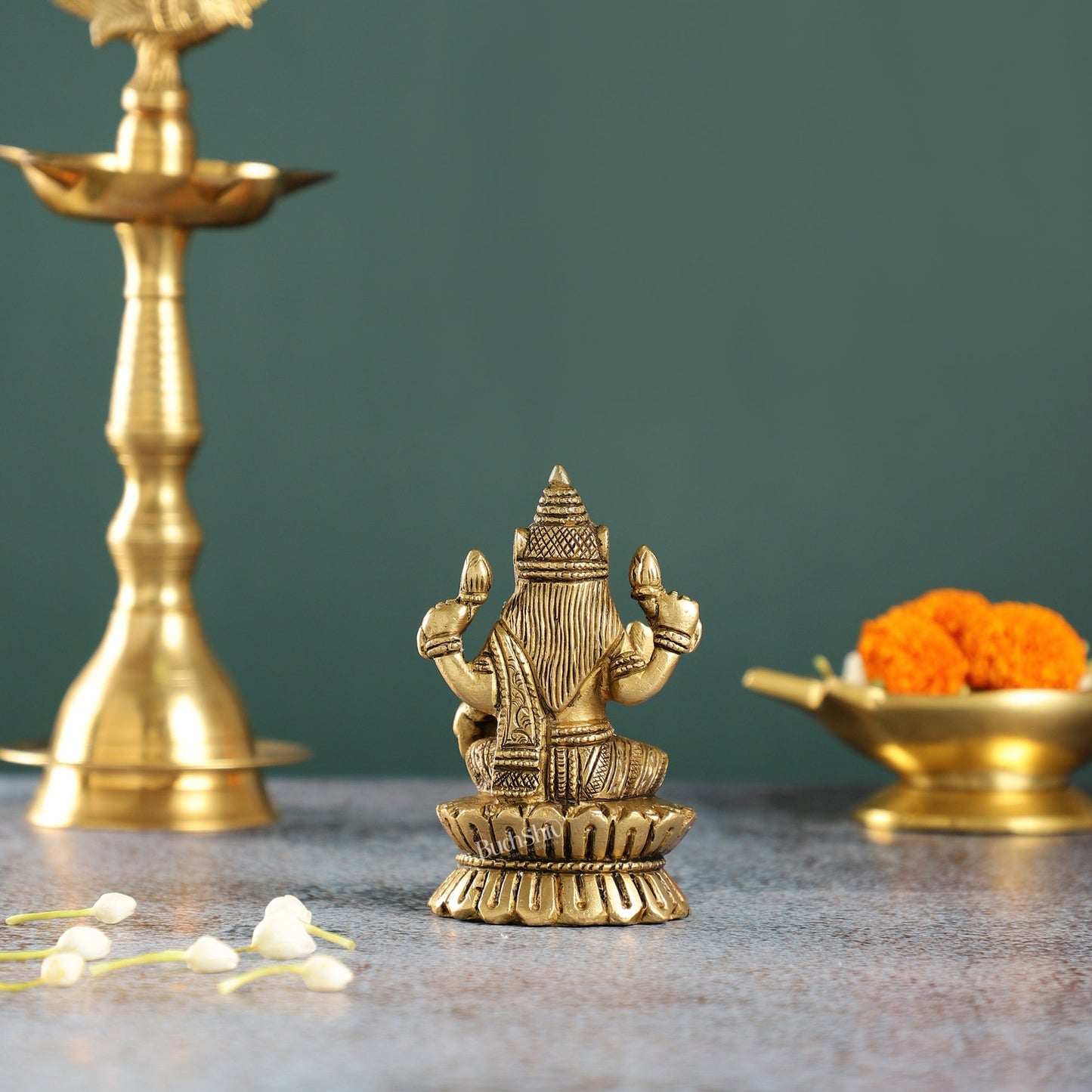 Elegant Brass Lakshmi Idol | Height 4.5 inch