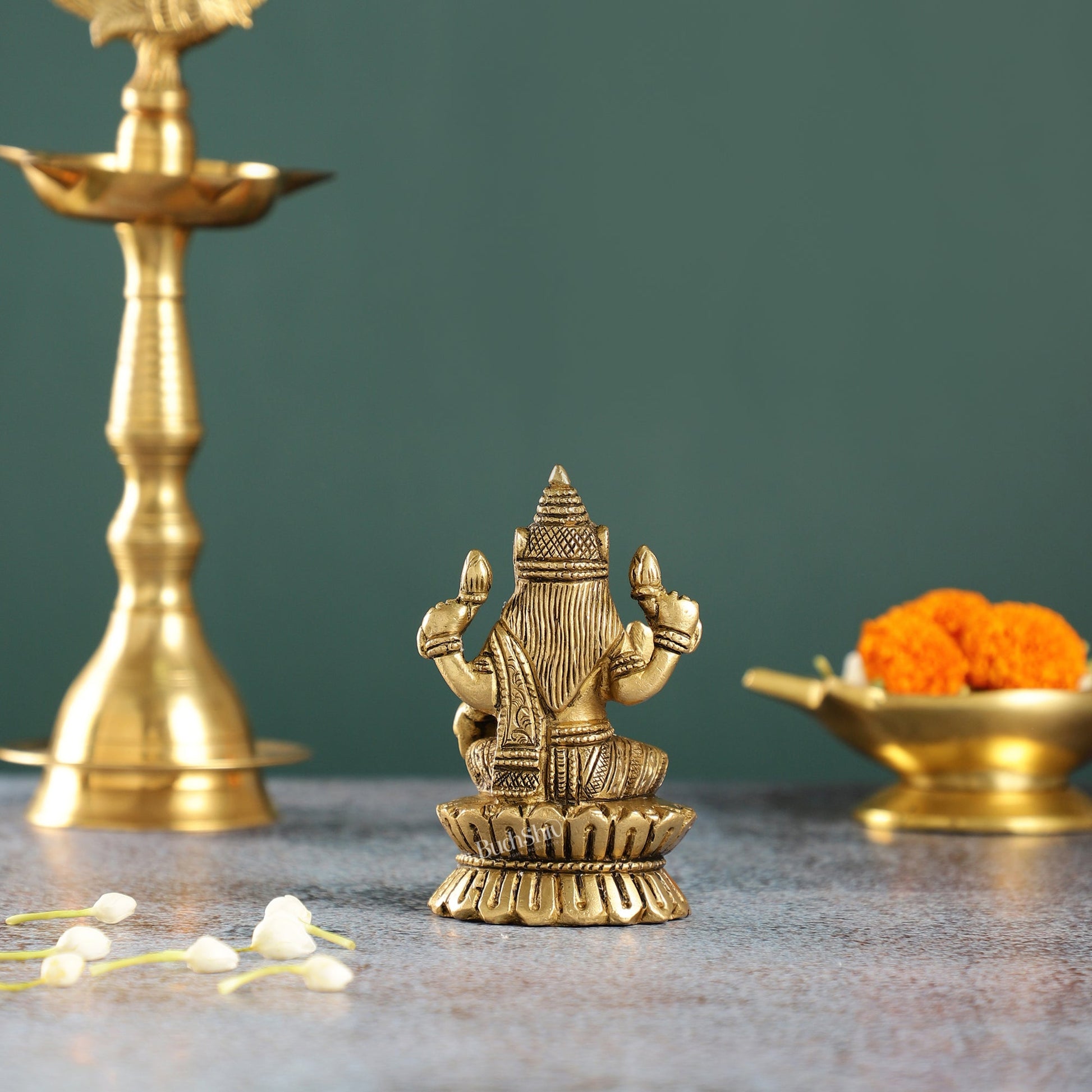 Elegant Brass Lakshmi Idol | Height 4.5 inch