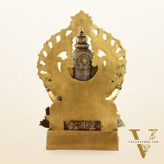 Elegant Brass Lord Ganesha Statue with Frame - 15 inch