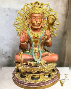 Elegant Brass Lord Hanuman Statue - 18 inch